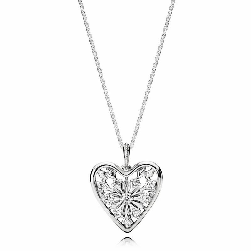 Pandora Heart Of Winter Necklace - Sterling Silver/Cubic Zirconia - Canada | JB5038RJ